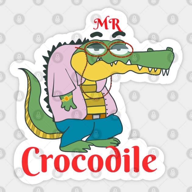 Mr.Crocodile Sticker by Asafee's store